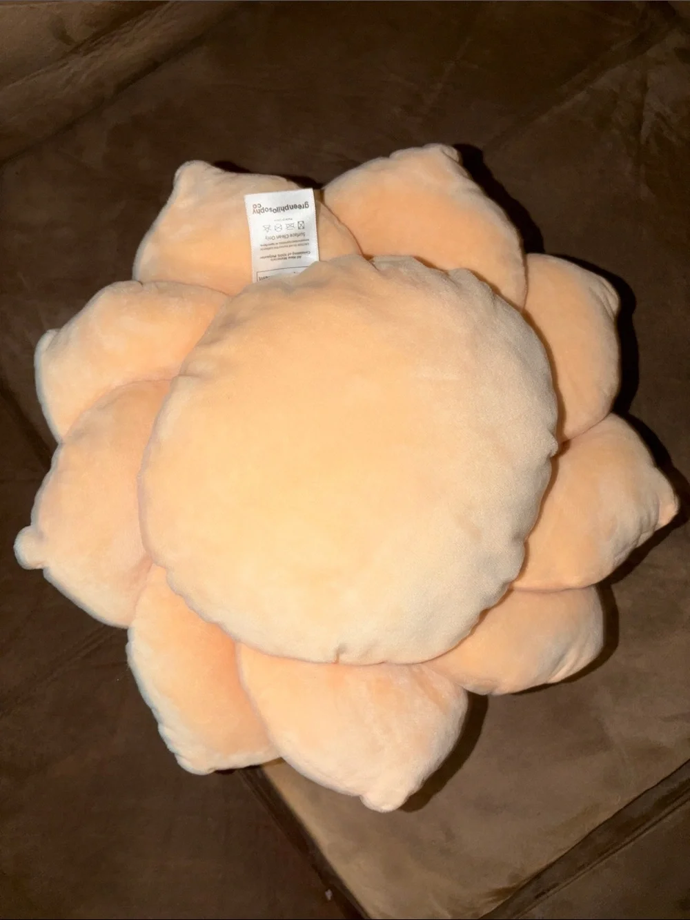 Green Philosophy Co 3D Succulent Flower Plush Accent Throw Pillow Boho Peach